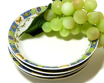 Four Union Ceramique Limoges Fruit Bowls Butterflies