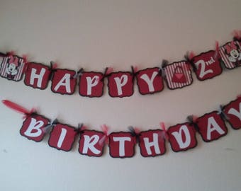 Minnie Mouse Birthday Package-Minnie Mouse Birthday banner-red and white Minnie Mouse