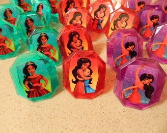 24 Elena of Avalor Cupcake Cake Topper Rings Birthday Party Decoration