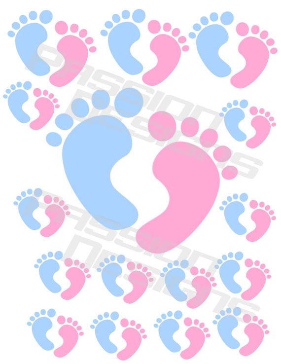 DIY Baby Reveal Decals baby footprints baby rattles baby