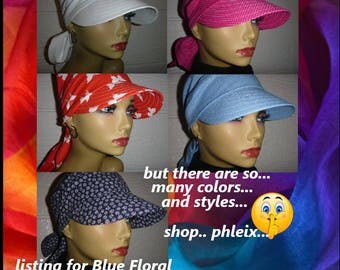 Womens Sun Hat,Chemo Hat,Chemo HeadwearSunVisor,Cancer Headwear,Chemo Cap,Alopecia,Scarf Hat,Scarf Visor, Visor,Do Rag Visor,Womens Hat