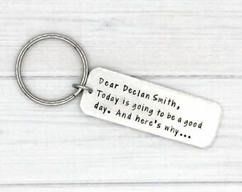Dear Evan Hansen Keychain • Dear Evan Hansen Fan Gift • Today is going to be a good day. And here's why - Personalize with your name!
