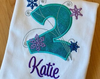 Winter Snowflake Frozen Birthday Shirt - Free Shipping