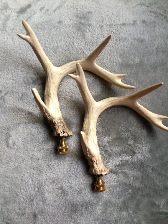 Large Faux Antlers Lamp Finials Home Decor Designer Lighting