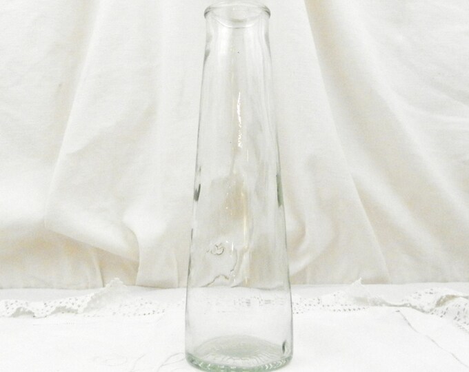 Rare large Antique French Tapered Glass Milk Bottle LEREBOURG & BISSON FRANCE With Cork, Farmhouse, Country Decor, Kitchen, Collection, Vase