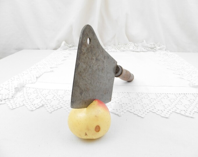 Large Antique French Butcher Iron Meat Cleaver / Chopper with Wooden Handle Rivai, French Country Decor, Kitchenware, Vintage, Chic, Kitchen