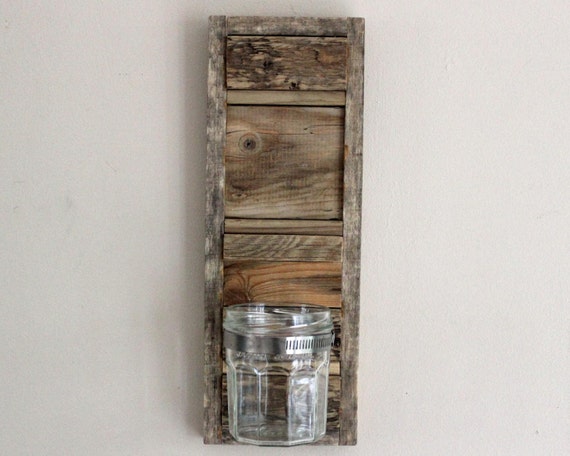 Driftwood Wall Sconce Vase With Glass Jar