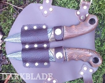 Throwing Knife Vambrace for Larp or Cosplay, Larp safe knives included.