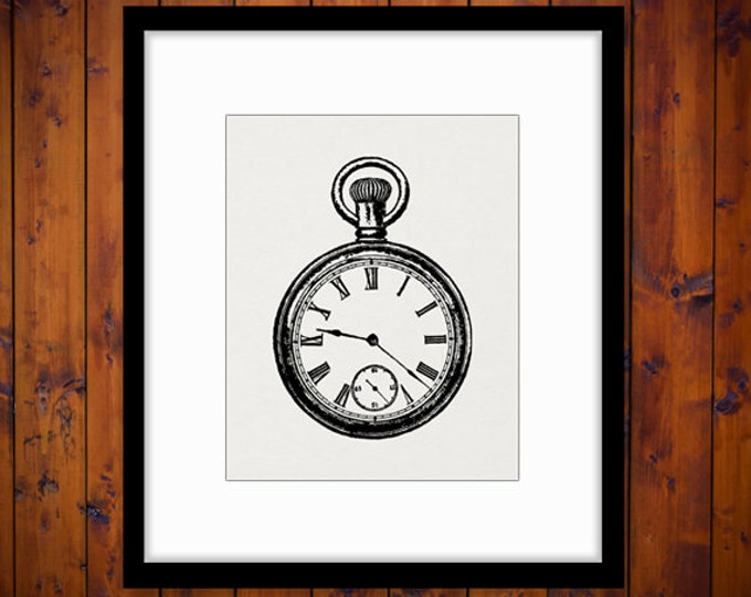 Classic Antique Pocket Watch Digital Image Download Printable Graphic Vintage Clip Art Jpg Png Eps HQ 300dpi No. No.1539