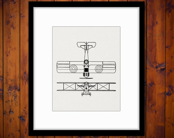 Le Pere Fighter Airplane Printable Digital Download Vintage Biplane Graphic Image Antique Clip Art Jpg Png Eps HQ 300dpi No.1619