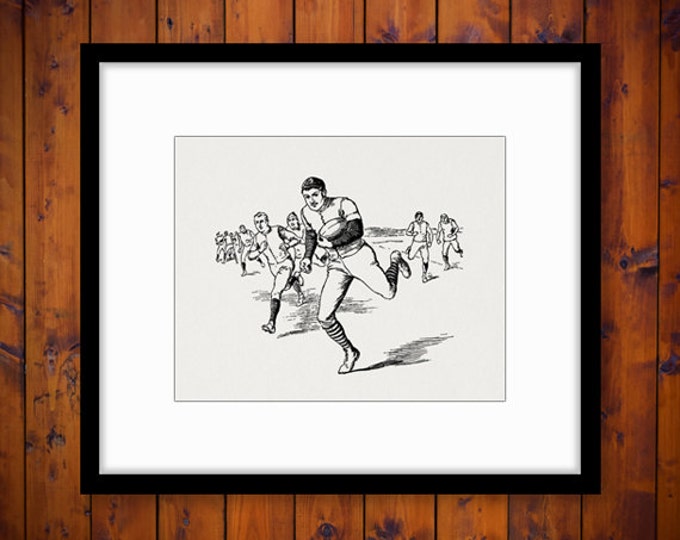 Digital Old Fashioned Football Players Graphic Download Printable Image Antique Clip Art Jpg Png Eps HQ 300dpi No.2986