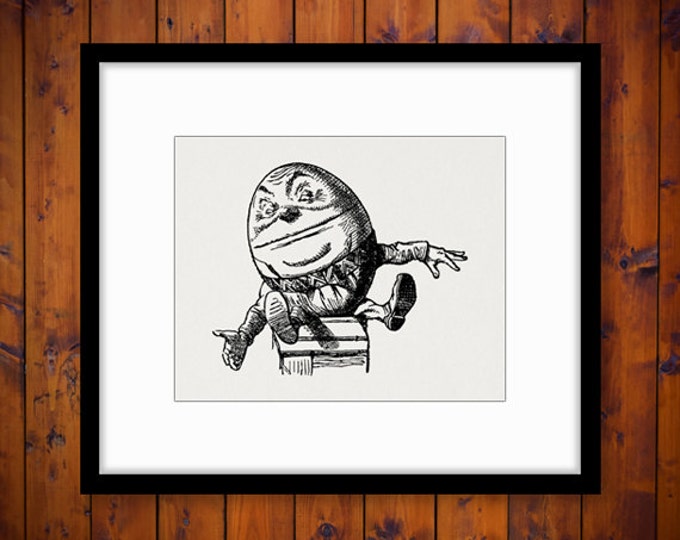 Digital Image Alice in Wonderland Humpty Dumpty Download Printable Graphic Antique Clip Art Jpg Png Eps HQ 300dpi No.1867