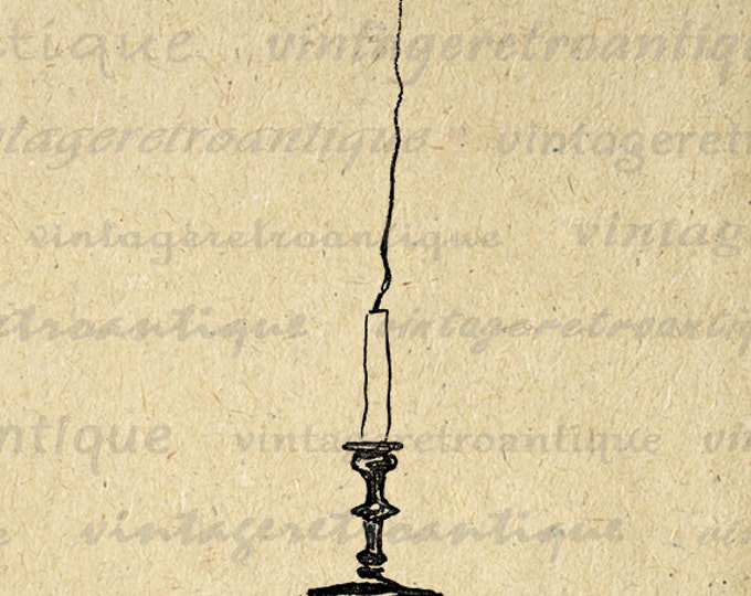 Antique Candle Graphic Image Download Printable Digital Vintage Clip Art Jpg Png Eps HQ 300dpi No.1912