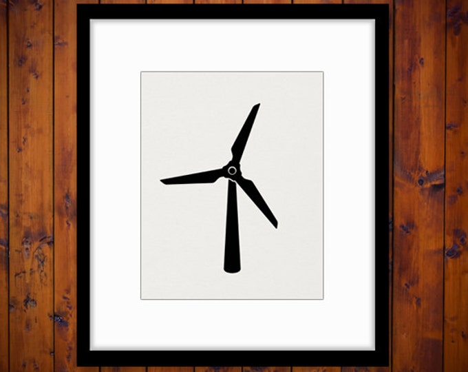 Wind Turbine Digital Graphic Download Printable Wind Energy Image Vintage Clip Art Jpg Png Eps HQ 300dpi No.3990