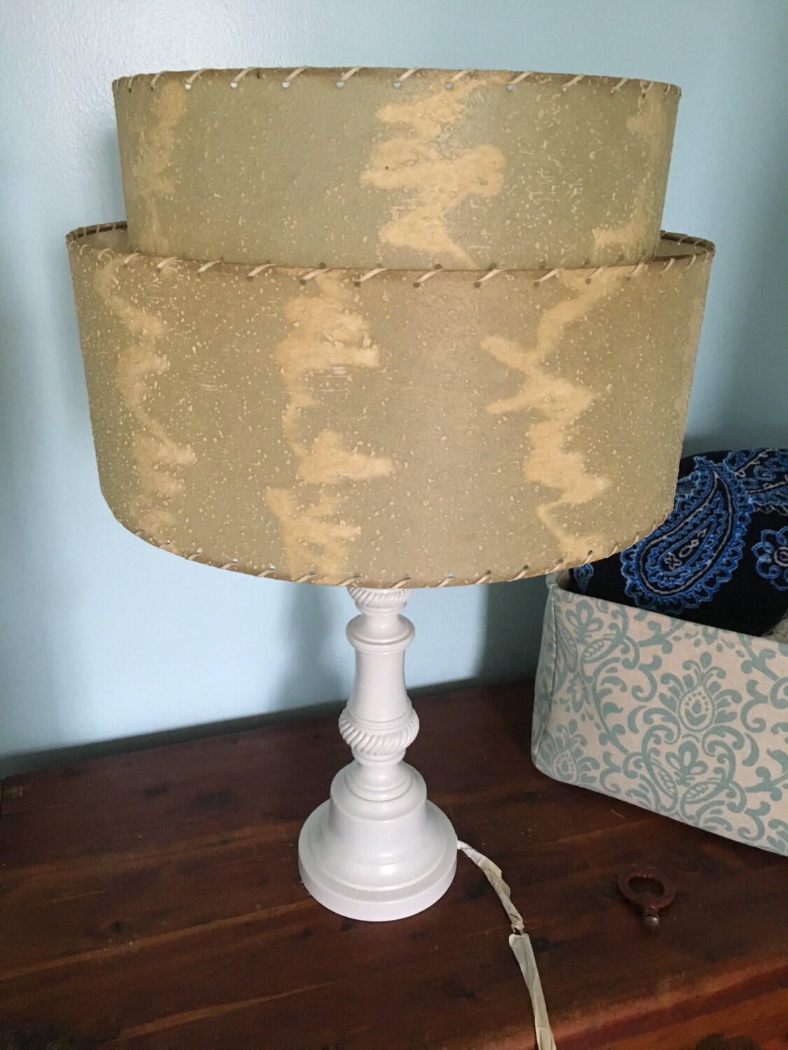Mid Century Modern 2 Tier Fiberglass Lamp Shade