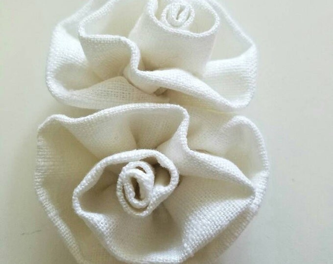 Two White Rose Baby Headband