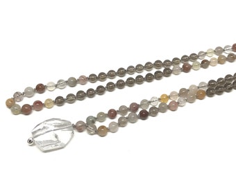 Mala 108 Mala Necklace, Positivity Prayer Beads, Smoky Quartz Jewelry Chakra Jewellery Quartz Mala Beads Mala Bead Necklace Mala Beads 108
