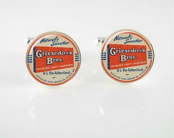 Vintage German Beer Cuff Links or Tie Clip