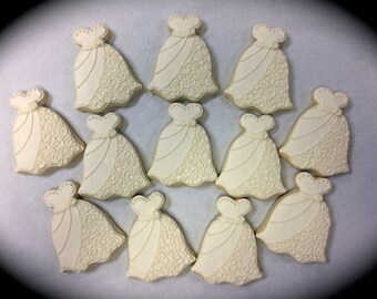 Wedding Dress Cookies, Esty Wedding Cookies, Bride Dress Cookies, Groom Tux Cookies, Wedding Cookies, Bridal Shower Cookie Favors