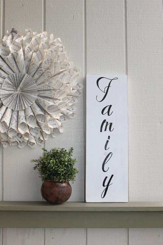 Family Sign Rustic Family Sign Vertical Family SignRustic