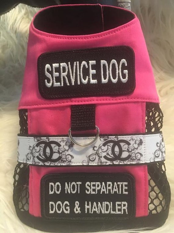 Dog Service Vest / Therapy / Pink / XSMALL / includes Leash