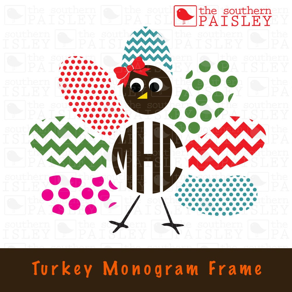 Download Turkey Monogram Frame for Boy or Girl .svg/.eps/.dxf/.ai for