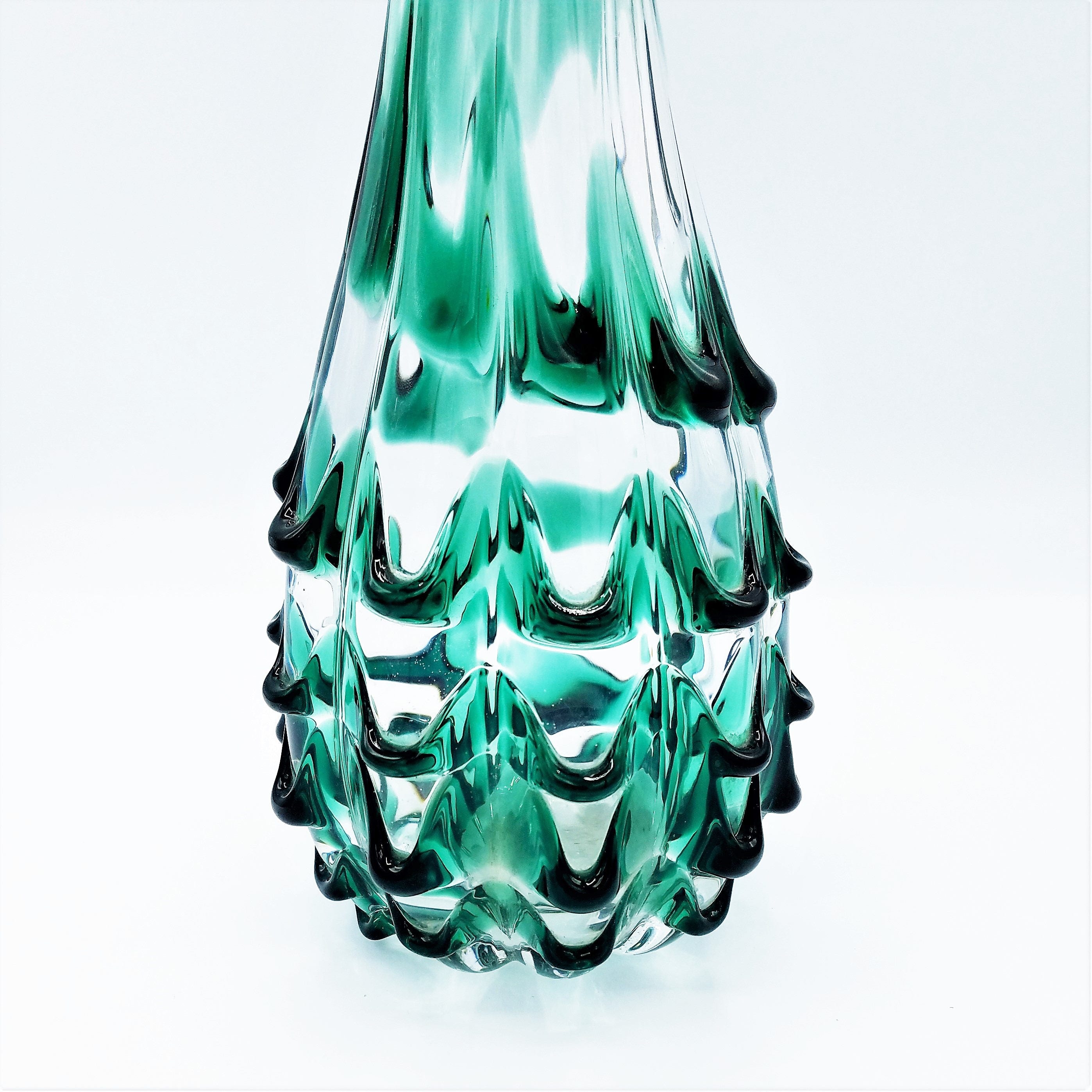 Swung Glass Vase Large Vase Glass Vase Mid Century Vase