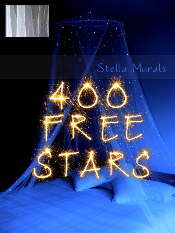 Glow in the Dark Bed Canopy Star Canopy with by StellaMurals