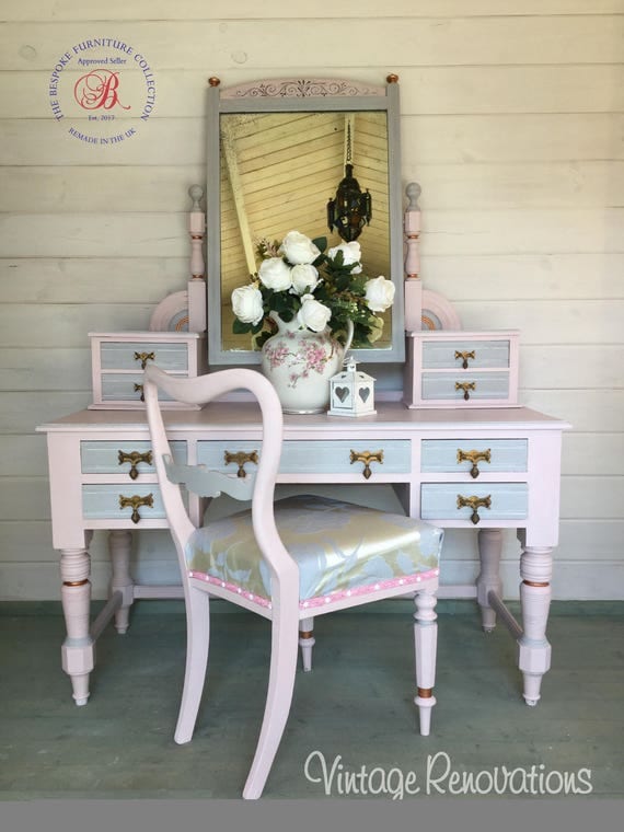 Beautiful Vintage Dressing Table and Chair Annie Sloan