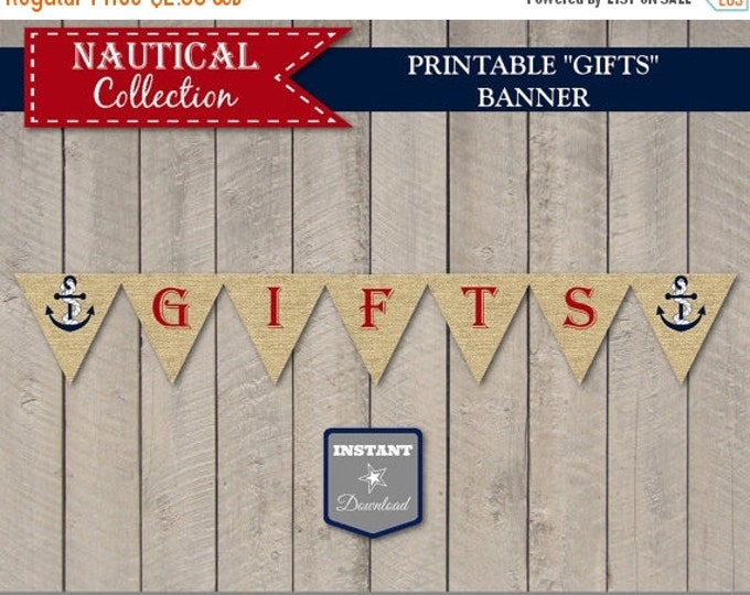 SALE INSTANT DOWNLOAD Nautical Gifts Bunting Banner / Printable / Nautical Boy Collection / Item #604