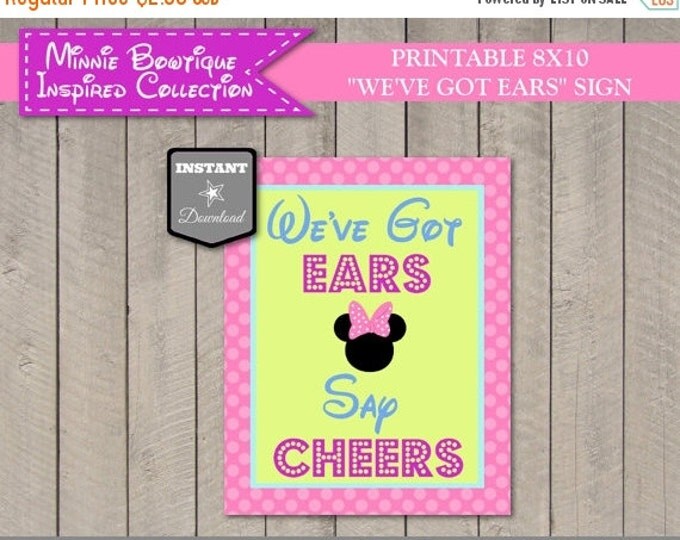 SALE INSTANT DOWNLOAD Mouse Bowtique Printable 8x10 We've Got Ears, Say Cheers Party Sign / Diy / Birthday / Bowtique Collection / Item #220