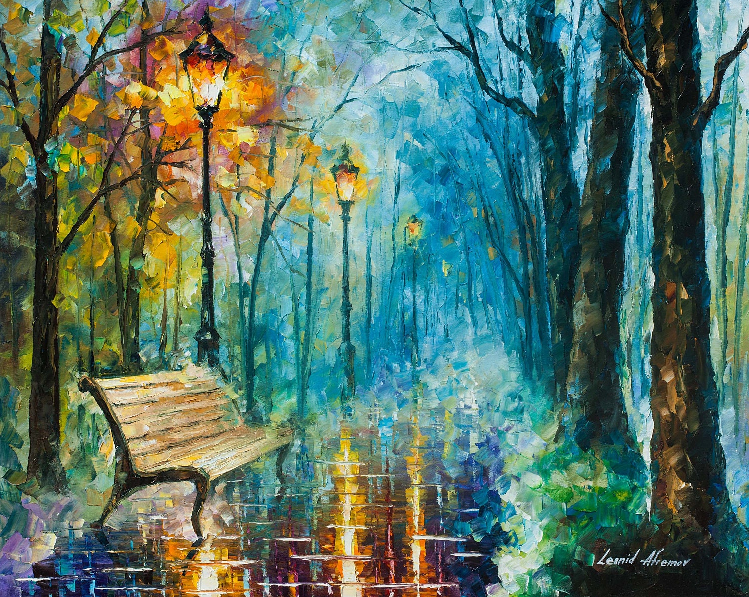 Glossy Wall Art Blue Oil Painting On Canvas By Leonid Afremov glossy-wall-art-blue-oil-painting-on-canvas-by-leonid-afremov