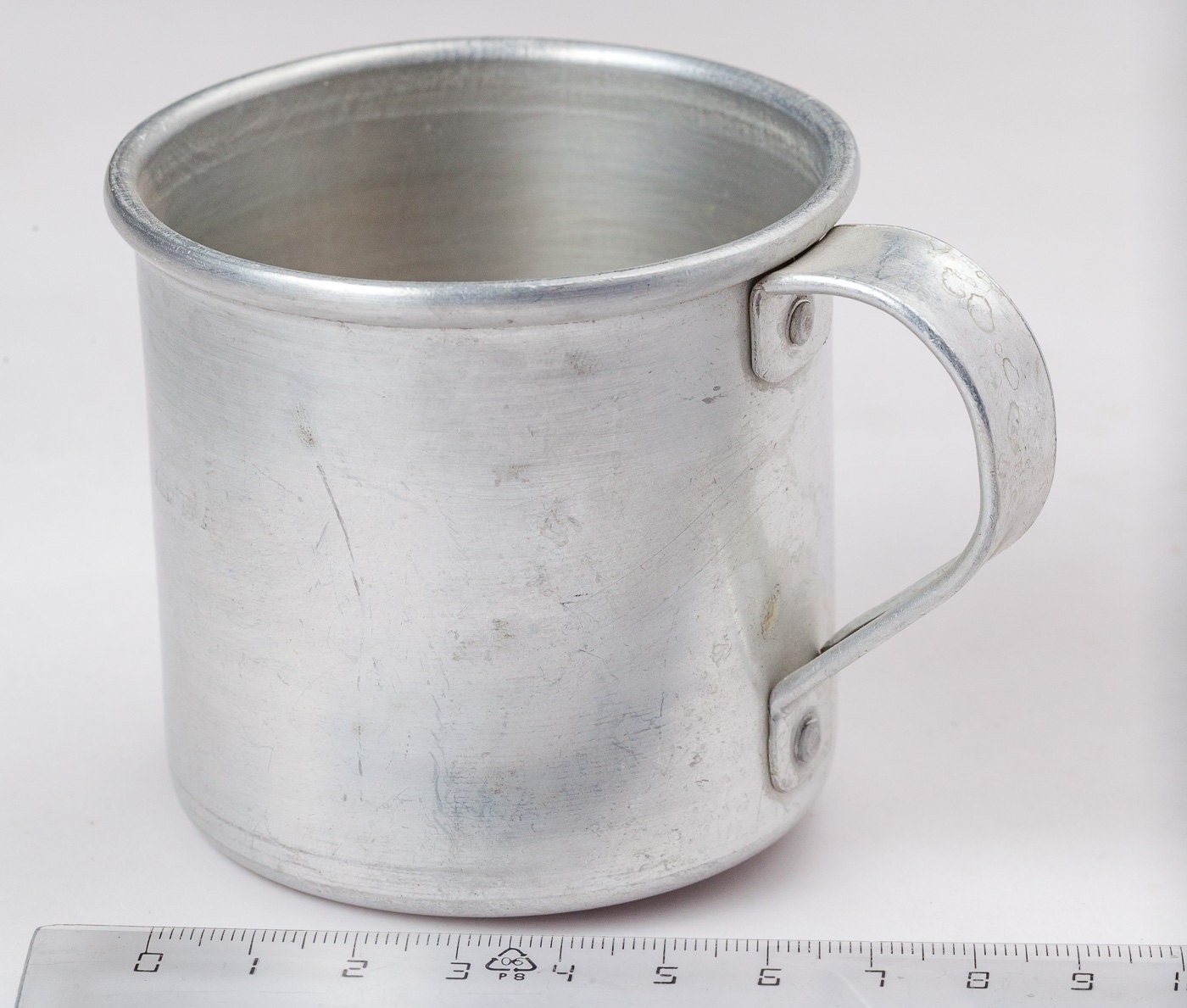 Mug aluminum Soviet vintage. Old USSR mug. Small Tin Mug.