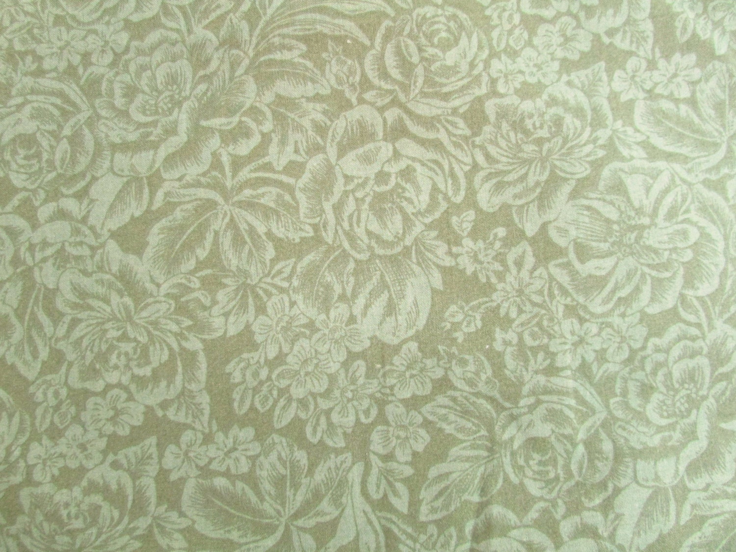 4 Yards of Green on Green Floral Fabric 44 Inches Wide