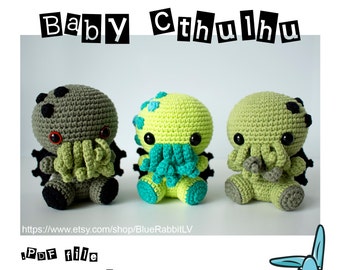 Baby Cthulhu - amigurumi crochet pattern. Language - English