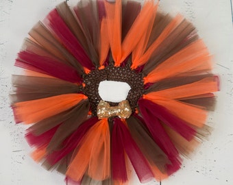 THANKSGIVING Tutu, Brown Burgundy Orange Thanksgiving Tutu, Infant Tutu, Newborn Tutu, Fall Toddler Tutu, Fall Birthday Tutu, Autumn Tutu