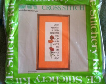 Vintage Creative Expressions Cross Stitch Kit Seed Sampler Columbia Minera Counted Cross Stitch Kit h8