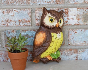 Vintage Owl Wall Hanging 1970's Made in Japan