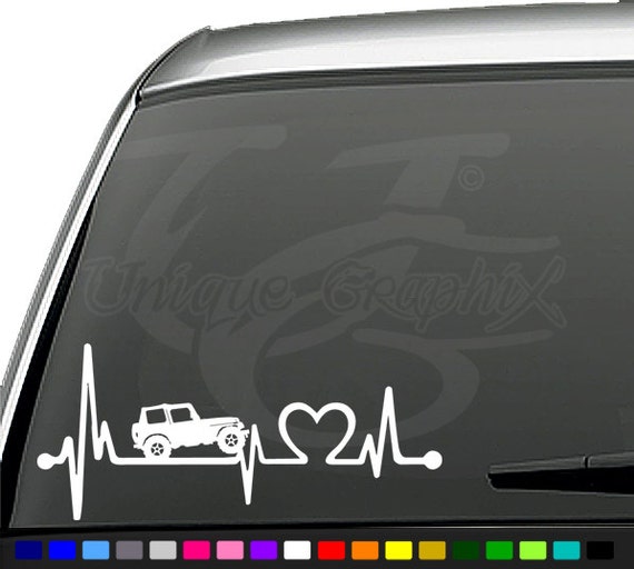 Jeep Life Heartbeat decal car truck window Sticker
