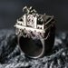 Handmade cemetery ring sterling silver ebony wood Sicilian graveyard steampunk Gothic graves tombstones creepy creative design handcrafted