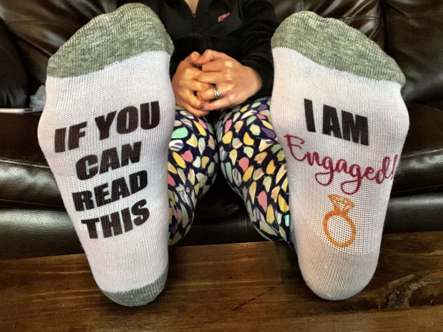 Engagement socks / custom socks / engagement gift / wedding