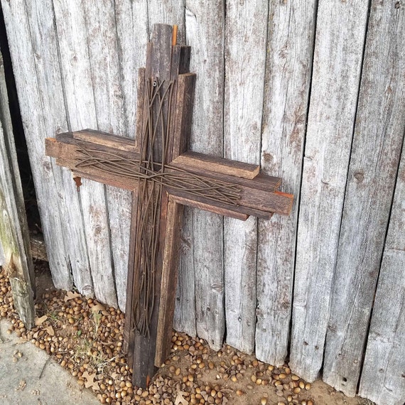Church Decor Sanctuary Wall Cross 40 tall Stained