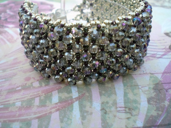 Smoky Paradise Crystal Bracelet Couture Statement Bracelet