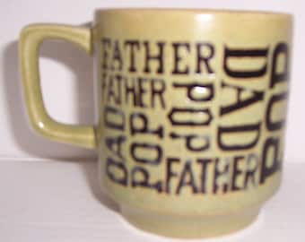 Vintage Father, Pop, Dad, Collectible Ceramic Name Mug- Made In Japan