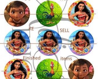 Moana 1 Inch Bottle Cap Image- 4" X 6" Digital Image- Instant Download
