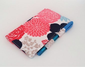 Pink Floral Checkbook Cover, Floral Checkbook Holder, Pink Checkbook Wallet, Gift for Mom, Teacher Gift, Receipt Holder, Gift for Her