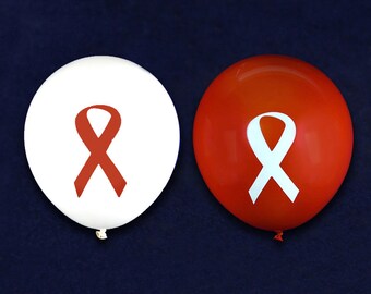 Red Ribbon Balloons in a Bag (25 Balloons)(BAL-6)