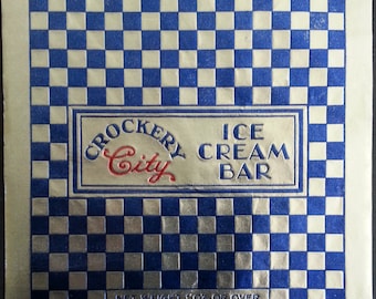 3 - 1950's Crockery City Foil Ice Cream Bar Wrappers East Liverpool, Ohio