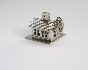 Sterling Silver House Pendant - Tiny House Pendant - Charm House Pendant - Sterling Silver Pendant