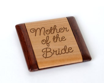 Mother of the Bride Wood Compact Mirror